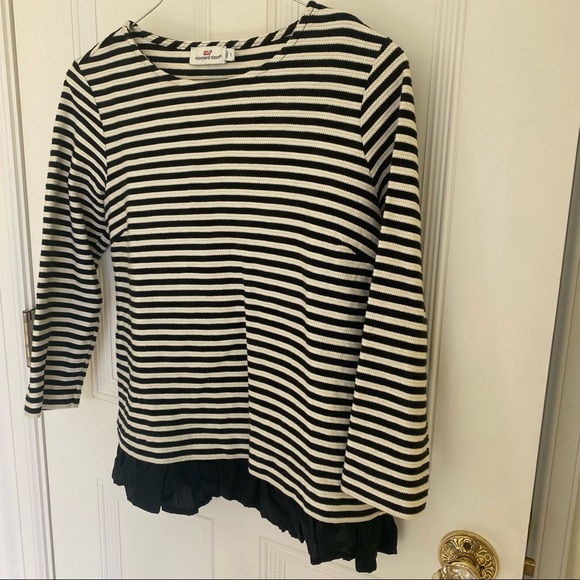 Vineyard Vines | Striped Ruffle Hem Top - Picture 1 of 8